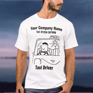 Taxi Chauffeur Taxi Cab Cartoon T-shirt
