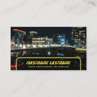 Taxi chauffeur taxichauffeur gele taxi neon stadsl visitekaartje