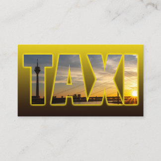 Taxi chauffeur taxichauffeur gele taxi stad zonson visitekaartje