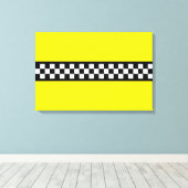 Taxi Check Streeppatroon Canvas Afdruk (Insitu (Houten vloer))