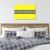 Taxi Check Streeppatroon Canvas Afdruk (Insitu (Slaapkamer))
