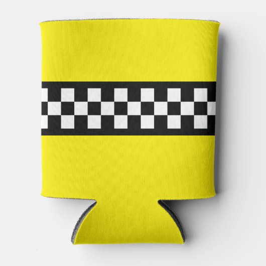Taxi Check Stripe Patroon Blikjeskoeler (Voorkant)