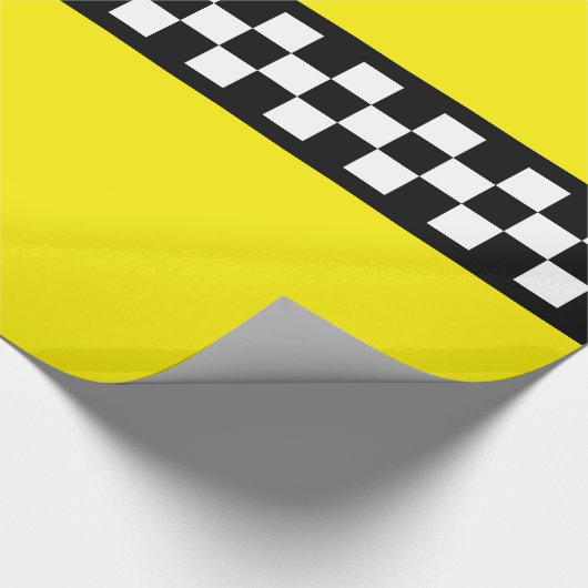 Taxi Check Stripe Patroon Cadeaupapier (Hoek)
