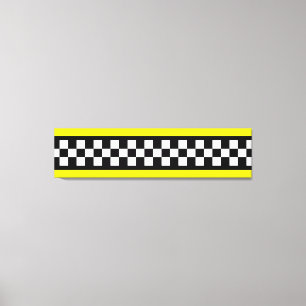 Taxi Check Stripe Patroon Canvas Afdruk