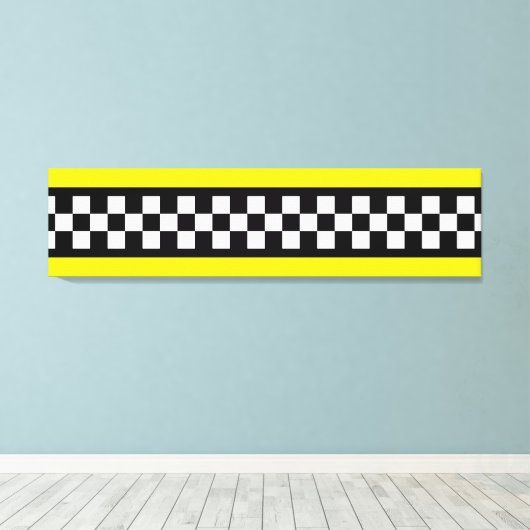 Taxi Check Stripe Patroon Canvas Afdruk (Insitu (Houten vloer))