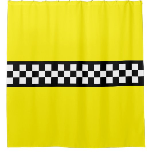 Taxi Check Stripe Patroon Douchegordijn (Voorkant)