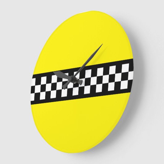 Taxi Check Stripe Patroon Grote Klok (Hoek)