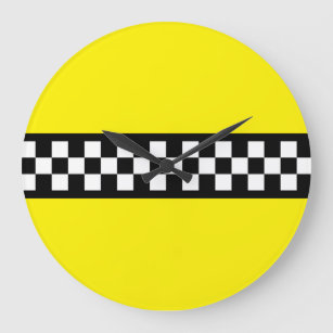 Taxi Check Stripe Patroon Grote Klok