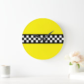 Taxi Check Stripe Patroon Grote Klok (Huis)