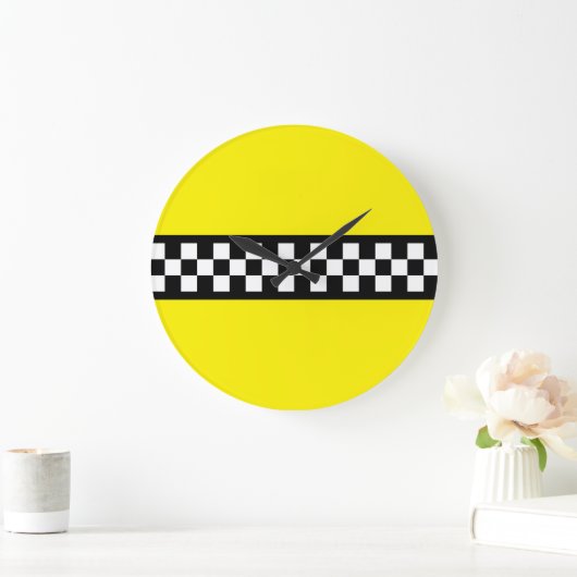 Taxi Check Stripe Patroon Grote Klok (Huis)