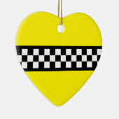 Taxi Check Stripe Patroon Keramisch Ornament (Rechts)