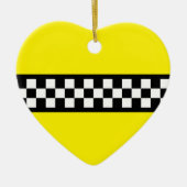 Taxi Check Stripe Patroon Keramisch Ornament (Voorkant)