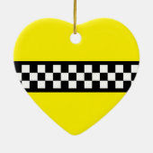 Taxi Check Stripe Patroon Keramisch Ornament (Achterkant)