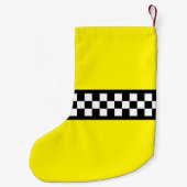 Taxi Check Stripe Patroon Kleine Kerstsok (Achterkant)