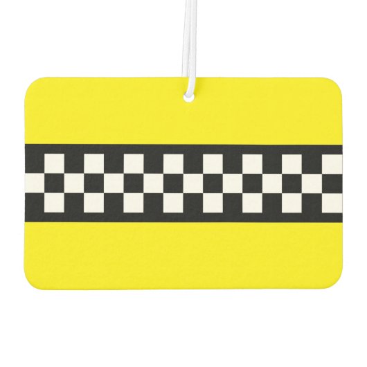 Taxi Check Stripe Patroon Luchtverfrisser (Achterkant)