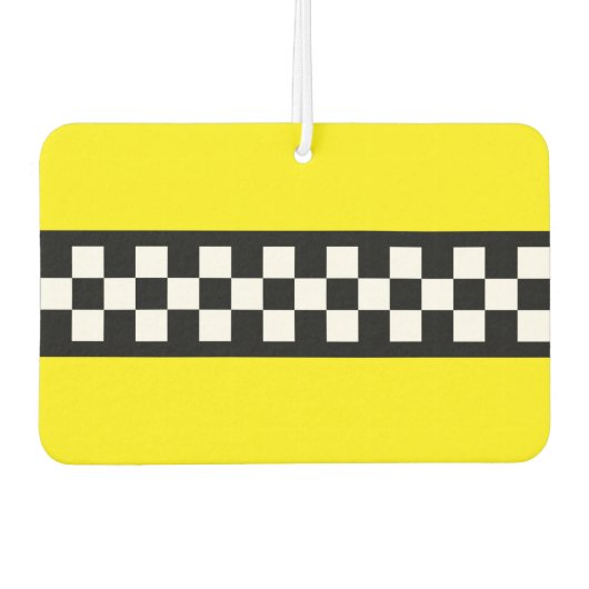 Taxi Check Stripe Patroon Luchtverfrisser (Voorkant)