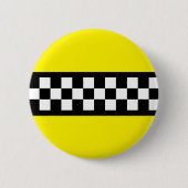 Taxi Check Stripe Patroon Ronde Button 5,7 Cm (Voorkant)