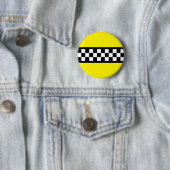 Taxi Check Stripe Patroon Ronde Button 5,7 Cm (In situ)