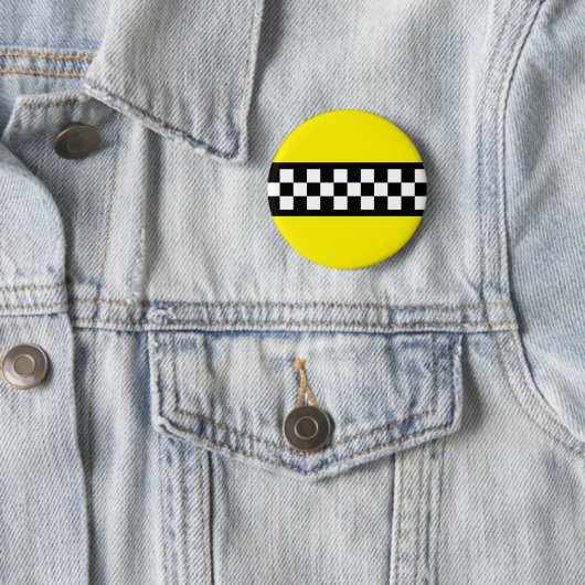 Taxi Check Stripe Patroon Ronde Button 5,7 Cm (In situ)