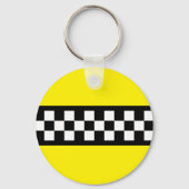 Taxi Check Stripe Patroon Sleutelhanger (Voorkant)