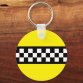 Taxi Check Stripe Patroon Sleutelhanger (Voorkant)