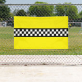 Taxi Check Stripe Patroon Spandoek (Insitu)