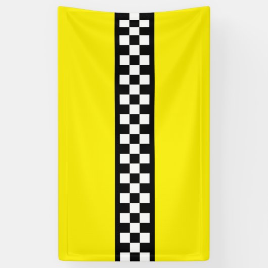 Taxi Check Stripe Patroon Spandoek (Verticaal)
