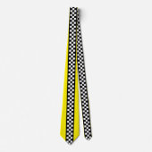 Taxi Check Stripe Patroon Stropdas (Voorkant)