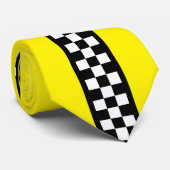 Taxi Check Stripe Patroon Stropdas (Opgerold)