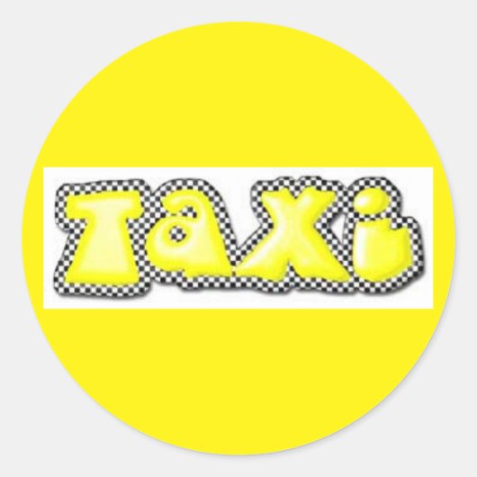 Taxi Classic Ronde Sticker (Voorkant)