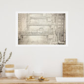 Taxi Down the Chicago River Poster (Keuken)