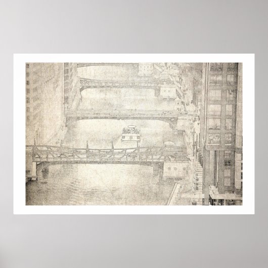 Taxi Down the Chicago River Poster (Voorkant)
