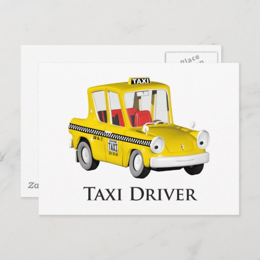 Taxi Driver Briefkaart (Voorkant / Achterkant)