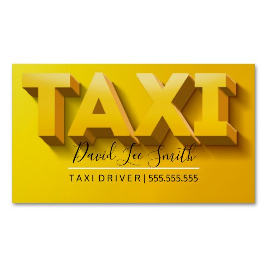 Taxi Driver / Cab Service Magnetisch Visitekaartje (Voorkant)
