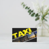 Taxi driver cabdriver transporter city chauffeur visitekaartje (Staand voorkant)
