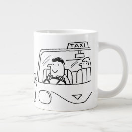 Taxi Driver Cartoon Grote Koffiekop