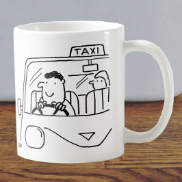 Taxi Driver Cartoon Koffiemok
