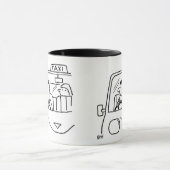 Taxi Driver Cartoon. taxichauffeur Mok (Midden)