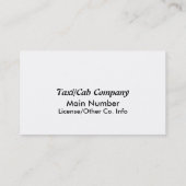 Taxi Driver Checkerboard-Visitekaartjes Visitekaartje (Achterkant)