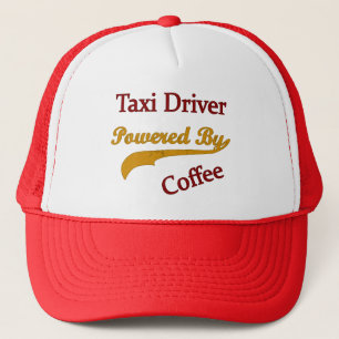 Taxi-driver met koffie trucker pet