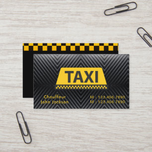 Taxi Driver Professioneel Zwart & Geel Auto Visitekaartje