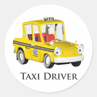 Taxi Driver Ronde Sticker