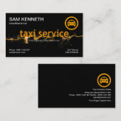 Taxi-driver voor gele blikseminslag visitekaartje (Voorkant / Achterkant)