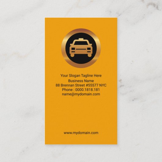 Taxi-driver voor Retro Yellow en Black Stripes Visitekaartje (Achterkant)