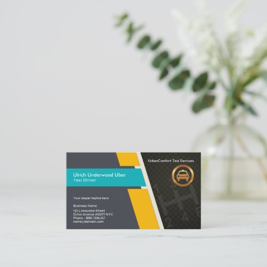 Taxi Driver's Gear Shift Simple Creative Taxi Cab Visitekaartje (Staand voorkant)