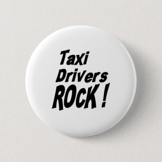 Taxi Drivers Rock! Knoop Ronde Button 5,7 Cm (Voorkant)
