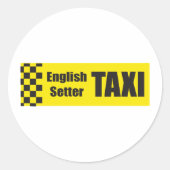 Taxi Engels Setter Ronde Sticker (Voorkant)
