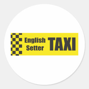 Taxi English Setter Ronde Sticker