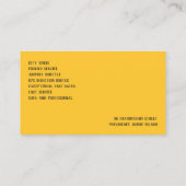 Taxi Geel Cabine Visitekaartje (Achterkant)