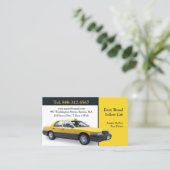 Taxi Geel Cabine Visitekaartje (Staand voorkant)